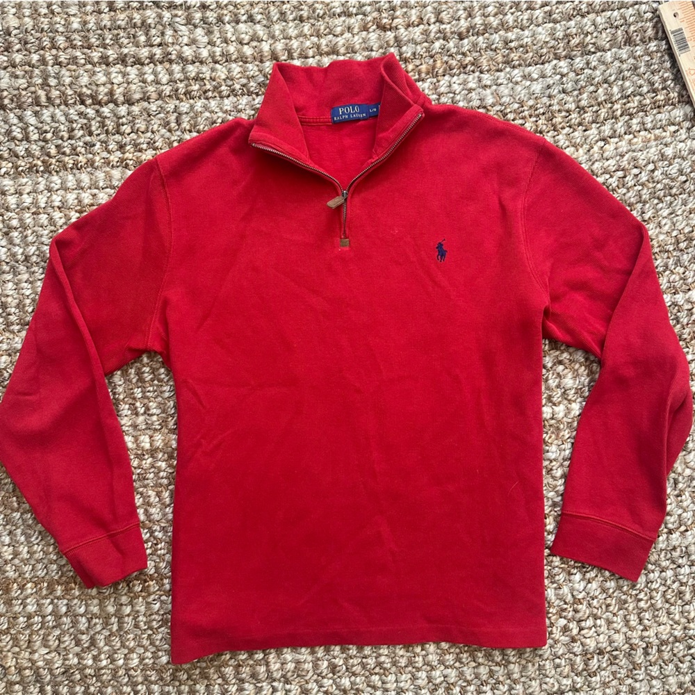 Polo Ralph Lauren Red Half-Zip Men’s Sweater (Large) Pullover